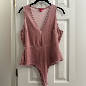 Guess Women’s Bodysuit Size Large velvet plunge thong